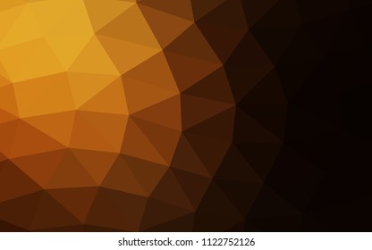 Dark Orange vector shining low poly shining triangular. Colorful illustration in abstract style with gradient. Brand new style for your business design.