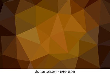 Dark Orange vector shining triangular backdrop. Triangular geometric sample with gradient.  Pattern for a brand book's backdrop.