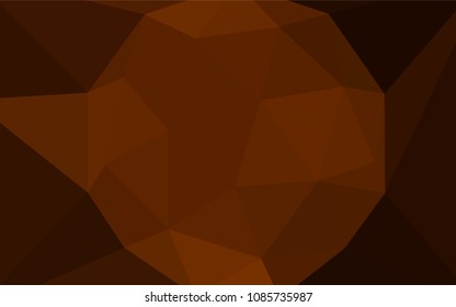 Dark Orange vector shining triangular backdrop. Colorful abstract illustration with triangles. Best triangular design for your business.