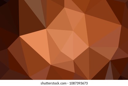 Dark Orange vector shining triangular layout. Polygonal abstract illustration with gradient. Brand new style for your business design.