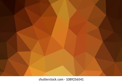 Dark Orange vector shining triangular cover. Shining colorful illustration with triangles. New template for your brand book.