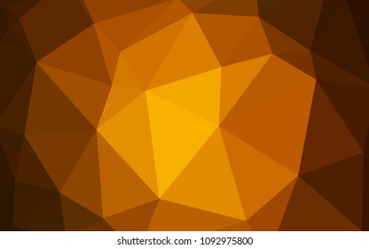 Dark Orange vector shining triangular layout. Colorful illustration in polygonal style with gradient. A new texture for your web site.