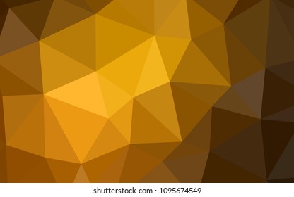 Dark Orange vector shining triangular cover. Creative geometric illustration in Origami style with gradient. New template for your brand book.