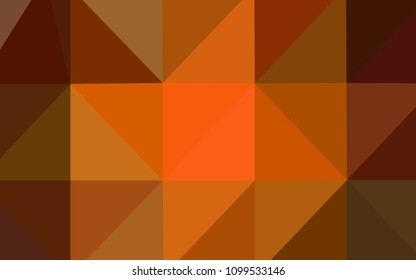 Dark Orange vector shining triangular cover. A completely new color illustration in a  polygonal style. A completely new design for your business.