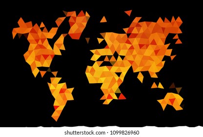 Dark Orange vector shining triangular background. Creative geometric illustration in Origami style with gradient. A completely new design for your business.