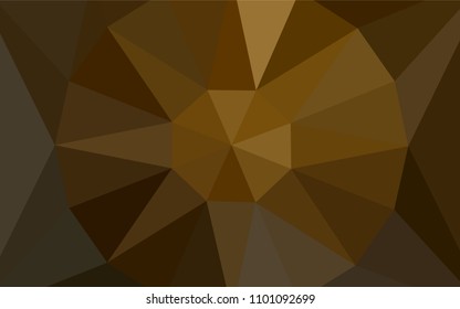 Dark Orange vector shining triangular layout with a gem in a centre. Illustration in Origami style with gradient.  Polygonal design for your web site.