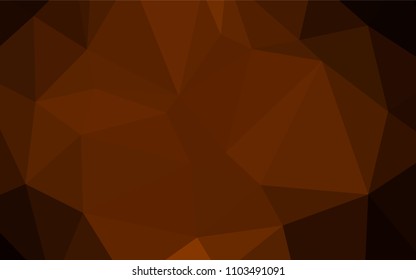 Dark Orange vector shining triangular cover. Elegant bright polygonal illustration with gradient. The best triangular design for your business.