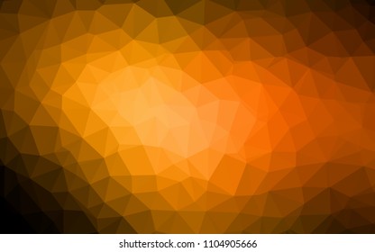 Dark Orange vector shining triangular backdrop. Triangular geometric sample with gradient.  Template for cell phone's backgrounds.