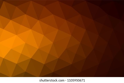 Dark Orange vector shining triangular backdrop. Glitter abstract illustration with an elegant design. The polygonal design can be used for your web site.