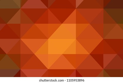 Dark Orange vector shining triangular cover. Shining colorful illustration with triangles. Textured pattern can be used as a background.