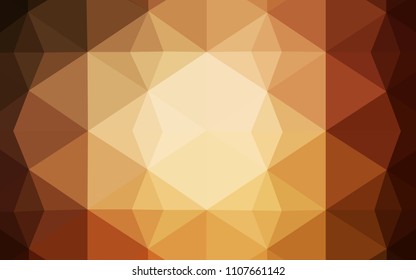 Dark Orange vector shining triangular cover. Shining colorful illustration with triangles. New template for your brand book.
