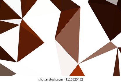 Dark Orange vector shining triangular cover. Colorful illustration in polygonal style with gradient. Brand new style for your business design.