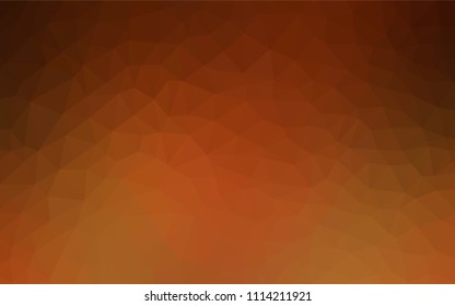 Dark Orange vector shining triangular cover. Triangular geometric sample with gradient.  Triangular pattern for your design.