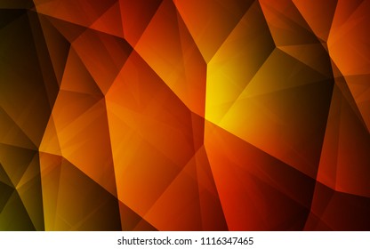 Dark Orange vector shining triangular layout. Creative illustration in halftone style with triangles. Brand new style for your business design.
