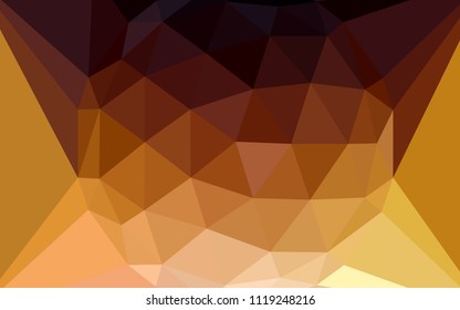 Dark Orange vector shining triangular layout with a gem in a centre. Polygonal abstract illustration with gradient. New template for your brand book.