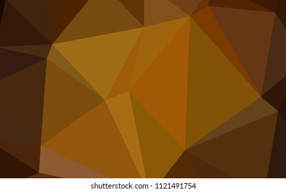 Dark Orange vector shining triangular layout. Geometric illustration in Origami style with gradient.  The best triangular design for your business.