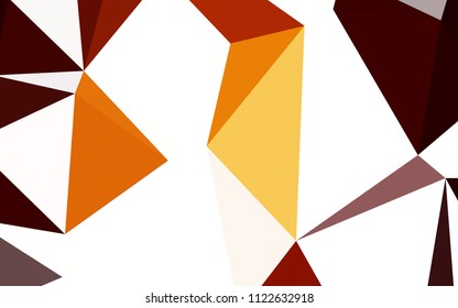 Dark Orange vector shining triangular cover. Glitter abstract illustration with an elegant triangles. Best triangular design for your business.