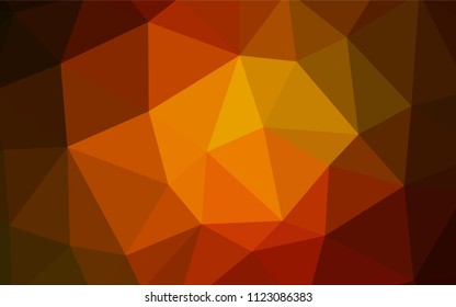 Dark Orange vector shining triangular backdrop. Shining colorful illustration with triangles. Completely new template for your banner.
