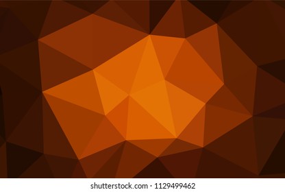 Dark Orange vector shining triangular backdrop. Triangular geometric sample with gradient.  New template for your brand book.