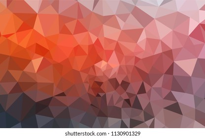 Dark Orange vector shining triangular cover. Colorful abstract illustration with triangles. Brand new style for your business design.