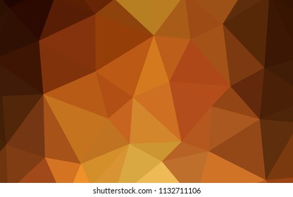 Dark Orange vector shining triangular backdrop. Colorful abstract illustration with triangles. Best triangular design for your business.