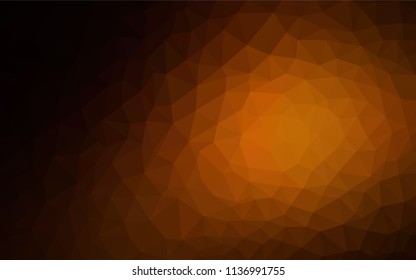Dark Orange vector shining triangular layout. Creative geometric illustration in Origami style with gradient. New template for your brand book.