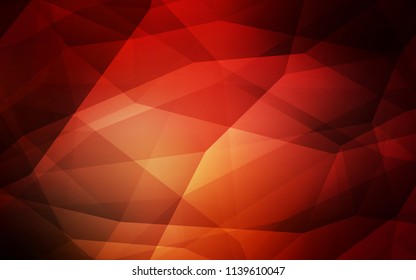 Dark Orange vector shining triangular backdrop. A sample with polygonal shapes. Template for cell phone's backgrounds.