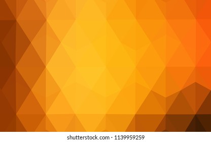 Dark Orange vector shining triangular cover. Triangular geometric sample with gradient.  New template for your brand book.