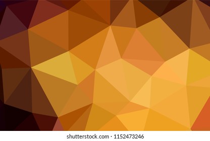 Dark Orange vector shining triangular backdrop. Elegant bright polygonal illustration with gradient. Best triangular design for your business.