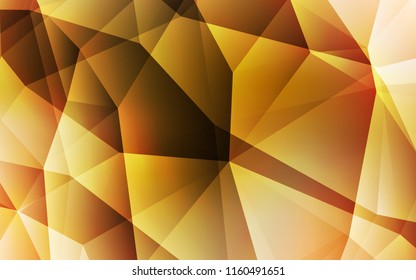 Dark Orange vector shining triangular cover. Creative illustration in halftone style with triangles. Best triangular design for your business.