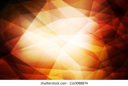 Dark Orange vector shining triangular layout. Creative geometric illustration in Origami style with gradient. A completely new design for your leaflet.