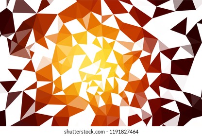 Dark Orange vector shining triangular backdrop. Creative geometric illustration in Origami style with gradient. A completely new design for your leaflet.