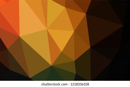 Dark Orange vector shining triangular backdrop. Creative illustration in halftone style with triangles. A new texture for your web site.