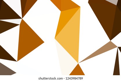 Dark Orange vector shining triangular backdrop. Shining polygonal illustration, which consist of triangles. Completely new template for your banner.