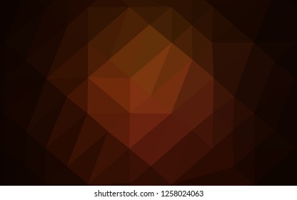 Dark Orange vector shining triangular background. Shining colored illustration in a Brand new style. Triangular pattern for your business design.
