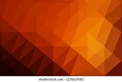 Dark Orange vector shining triangular background. Colorful abstract illustration with gradient. Completely new design for your business.