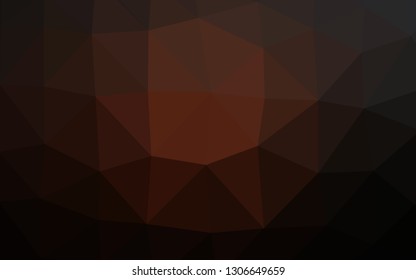 Dark Orange vector shining triangular template. Creative illustration in halftone style with gradient. Textured pattern for background.