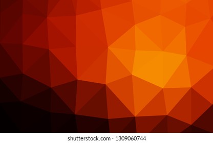 Dark Orange vector shining triangular background. Colorful illustration in abstract style with gradient. Completely new design for your business.
