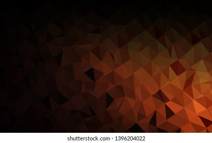 Dark Orange vector shining triangular pattern. Creative illustration in halftone style with gradient. Brand new design for your business.