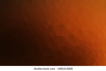 Dark Orange vector shining triangular background. Glitter abstract illustration with an elegant design. Brand new design for your business.