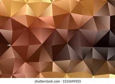 Dark Orange vector shining triangular background. Shining illustration, which consist of triangles. Triangular pattern for your business design.