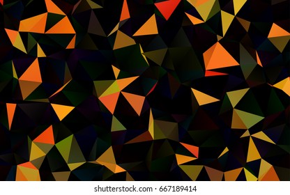 Dark Orange vector shining triangular template. Colorful illustration in abstract style with gradient. The polygonal design can be used for your web site.