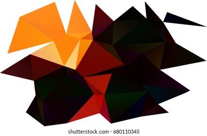 Dark Orange vector shining triangular template. Shining illustration, which consist of triangles. The completely new template can be used for your brand book.