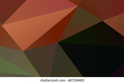 Dark Orange vector shining triangular pattern. Creative illustration in halftone style with gradient. The textured pattern can be used for background.