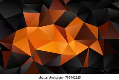Dark Orange vector shining triangular template. Creative geometric illustration in Origami style with gradient. The polygonal design can be used for your web site.