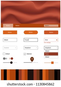 Dark Orange vector style guide with bent lines. Modern gradient abstract illustration with bandy lines. Simple colorful design for websites.