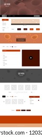 Dark Orange vector style guide with bent lines. Elegant bright illustration with gradient  in memphis style. Beautiful layout for websites, landing pages.