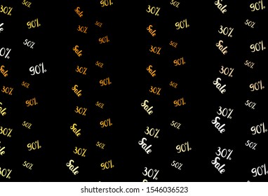 Dark Orange vector template with 30, 50, 90% selling. Gradient illustration with discount signs on white backdrop. Template for season sales, shopping ads.