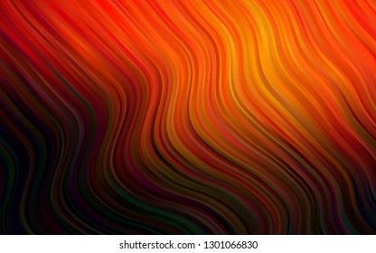 Dark Orange vector template with abstract lines. A sample with blurred bubble shapes. New composition for your brand book.