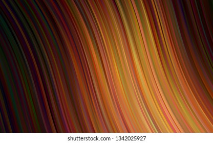 Dark Orange vector template with abstract lines. A sample with blurred bubble shapes. Marble style for your business design.